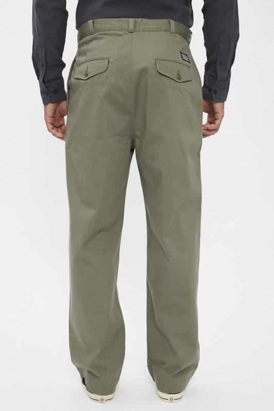 Pantalon chino skate loose kaki