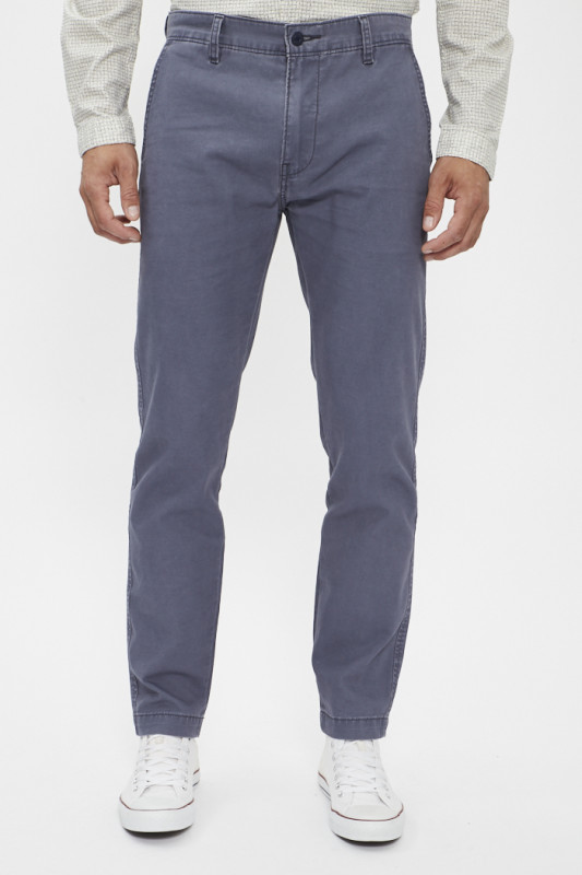Pantalon chino bleu canvas coupe slim  homme