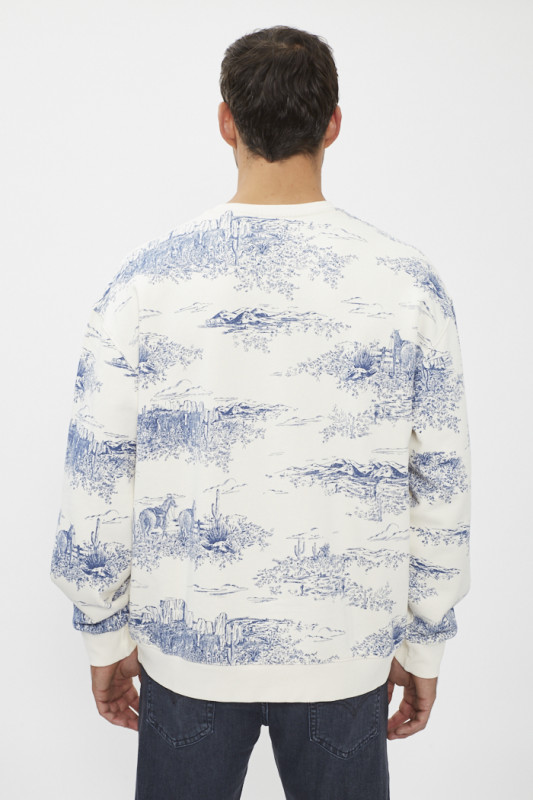 Sweat relaxed  graphic blanc et bleu homme levi's