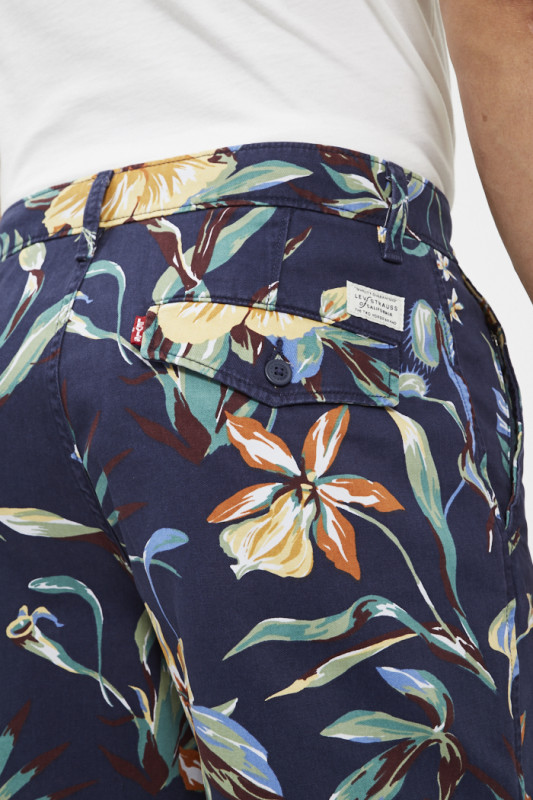 Short chino Authentic bleu imprimé tropical levis en coton