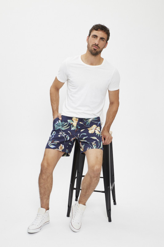 Short chino Authentic bleu imprimé tropical homme levi's