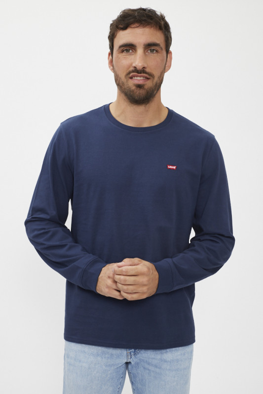  T-shirt Original bleu marine manches longues homme