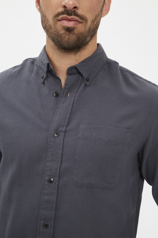 Chemise coupe confort gris anthracite homme