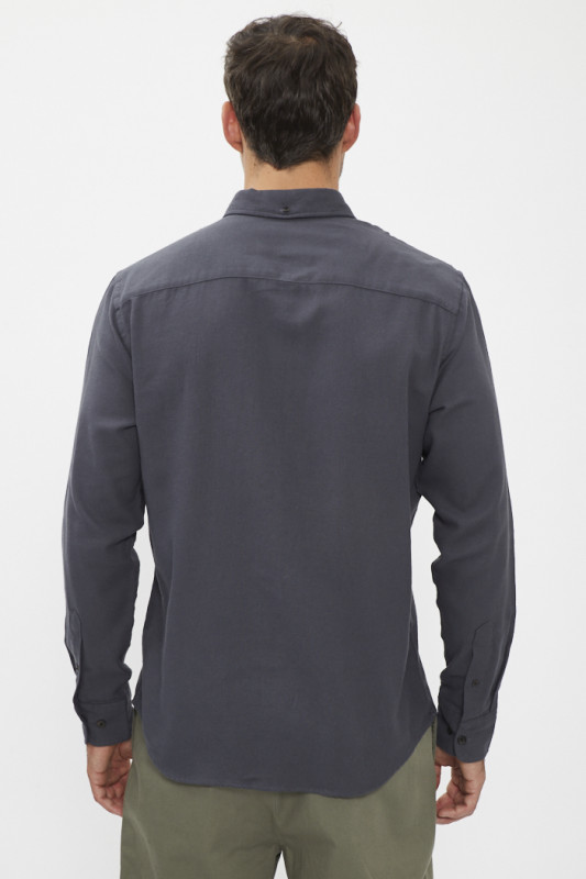 Chemise coupe confort gris anthracite homme coton mélangé