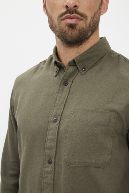 Chemise coupe confort kaki homme