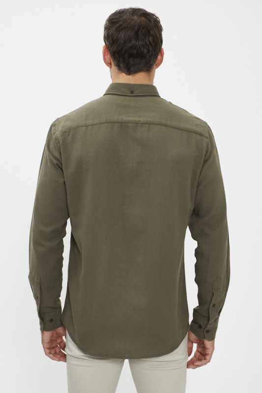 Chemise coupe confort kaki j&j coton mélangé