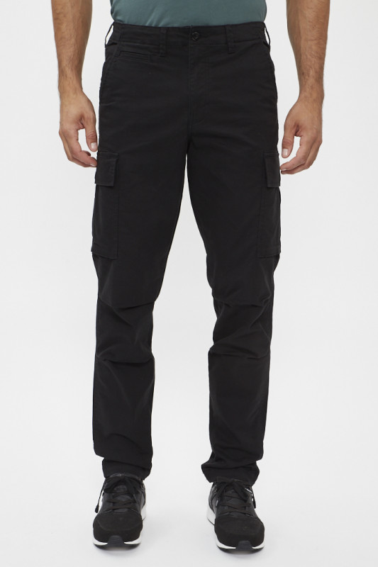 Pantalon cargo noir coupe droite homme Jack & Jones