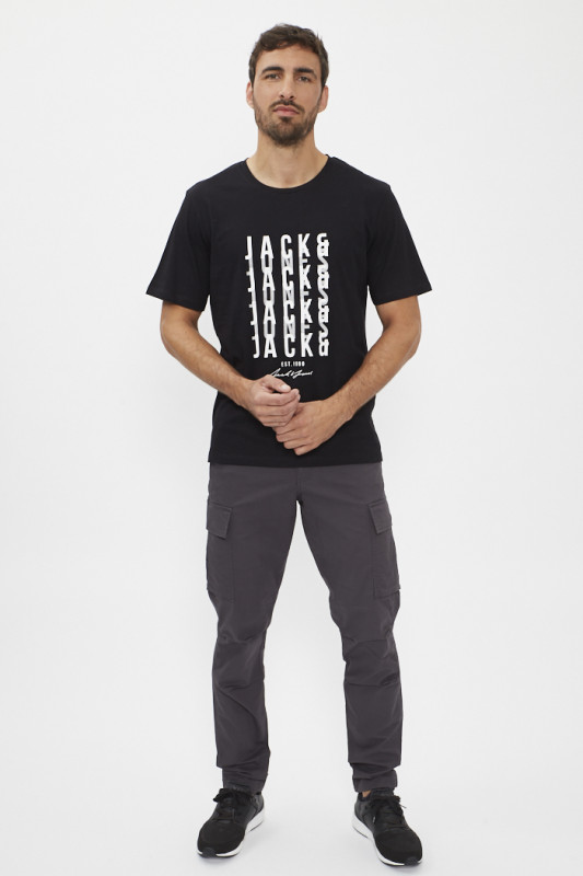 Pantalon cargo coupe droite asphalte homme