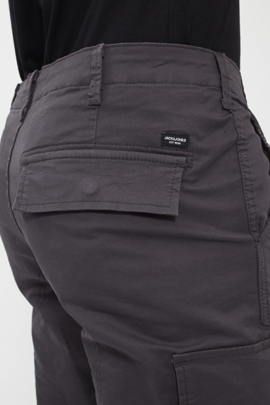 Pantalon cargo coupe droite asphalte homme Jack & Jones en coton