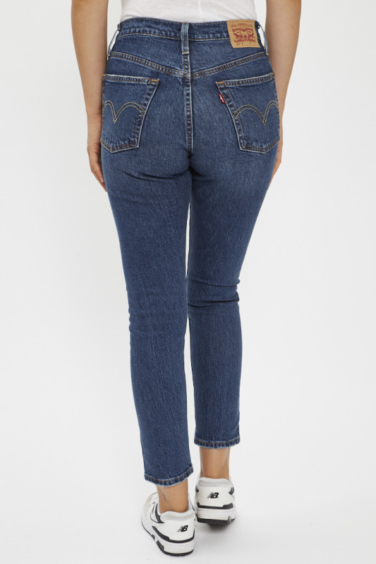 Jeans 501 skinny dark indigo effet usé