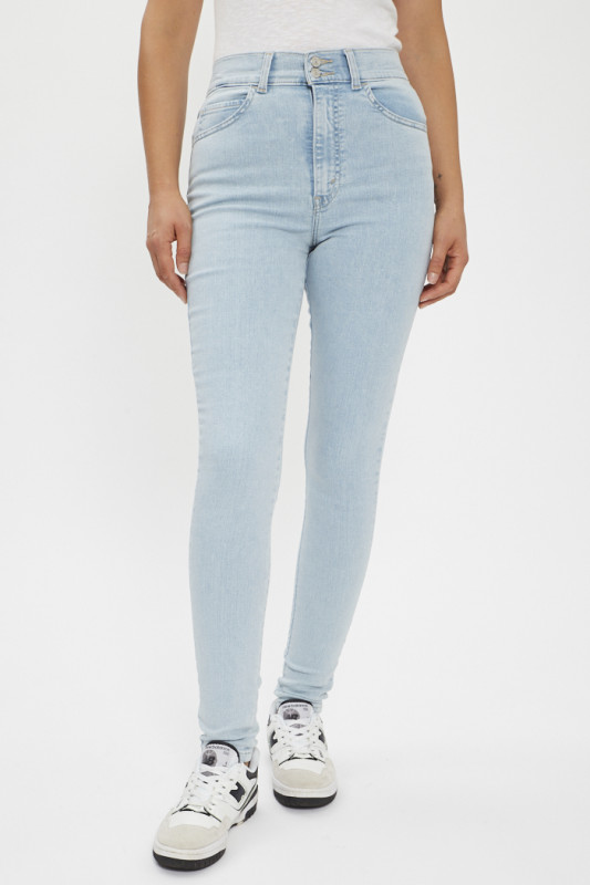Jeans skinny rétro taille haute light indigo femme