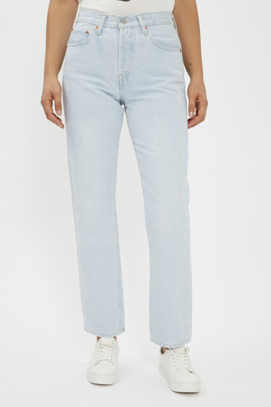 Jeans droit 501 bleu délavé femme