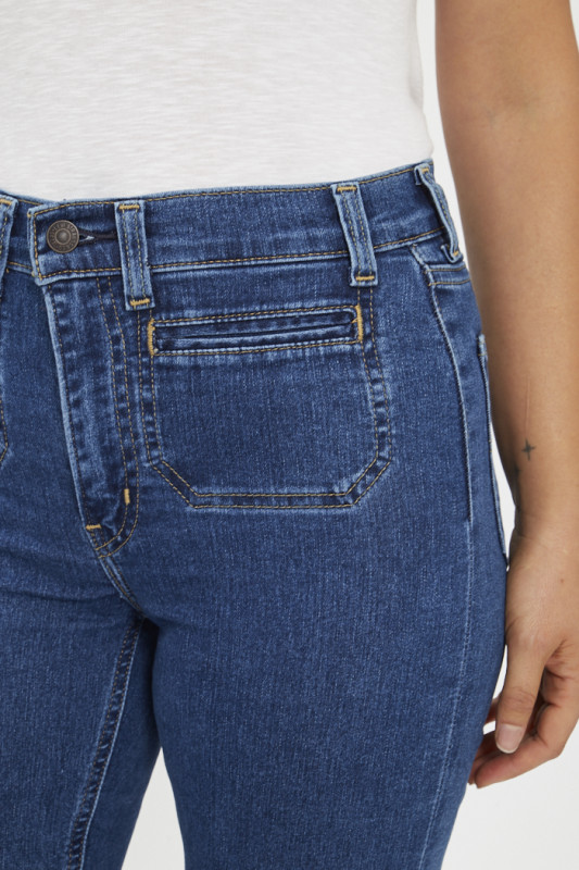 Jeans 724 bleu denim levi's en coton mélangé