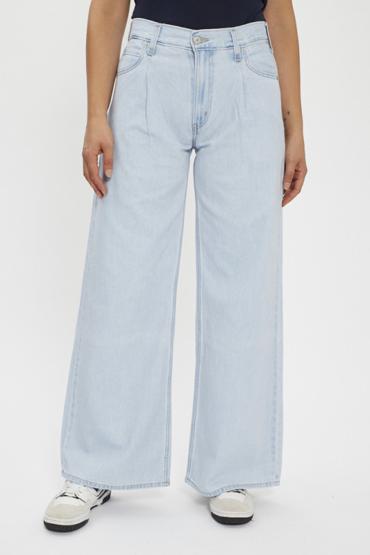  Jeans Baggy bleu délavé femme