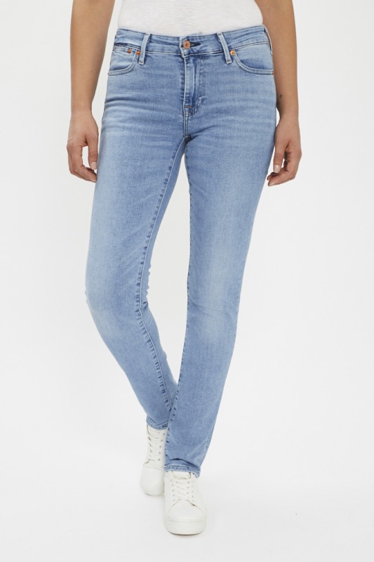 Jeans 712 slim welt pocket bleu délavé femme