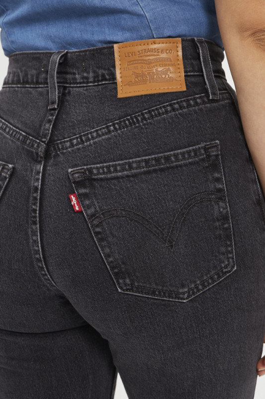 Jeans Ribcage Bells black denim levis coton mélangé