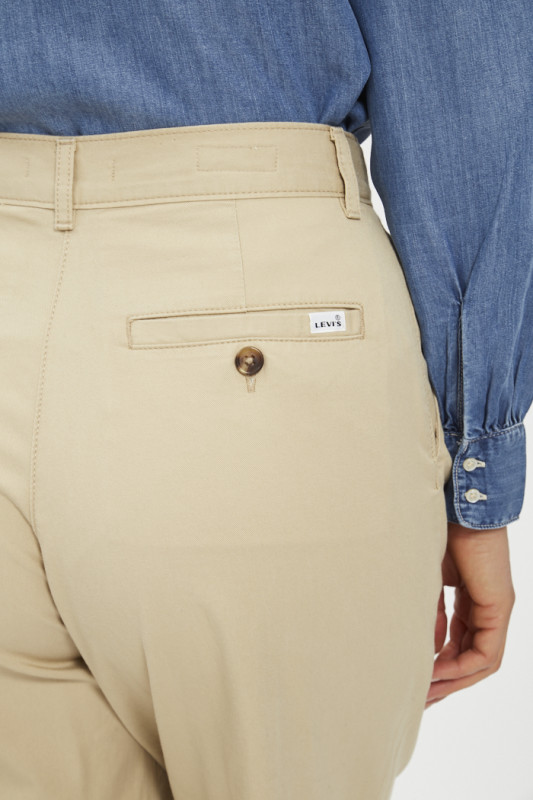 Pantalon large plissé safari beige levi's en coton mélangé