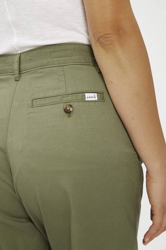 Pantalon large plissé kaki levi's coton mélangé