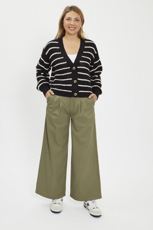 Pantalon large plissé kaki femme levi's