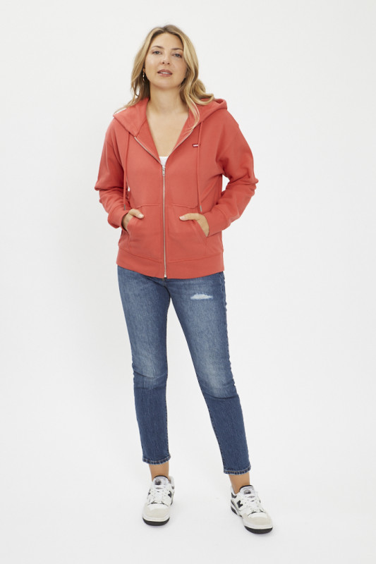 Hoodie standard zippé rouge