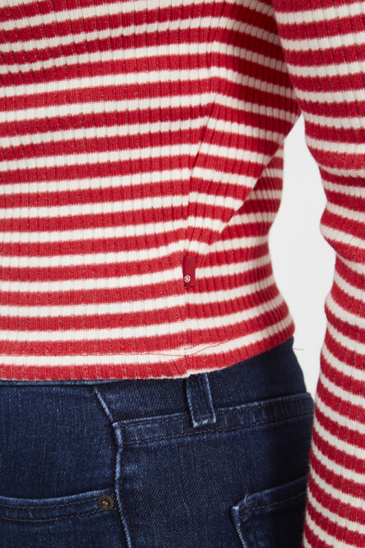 T-shirt Monica blanc à rayures rouges levi's en coton mélangé