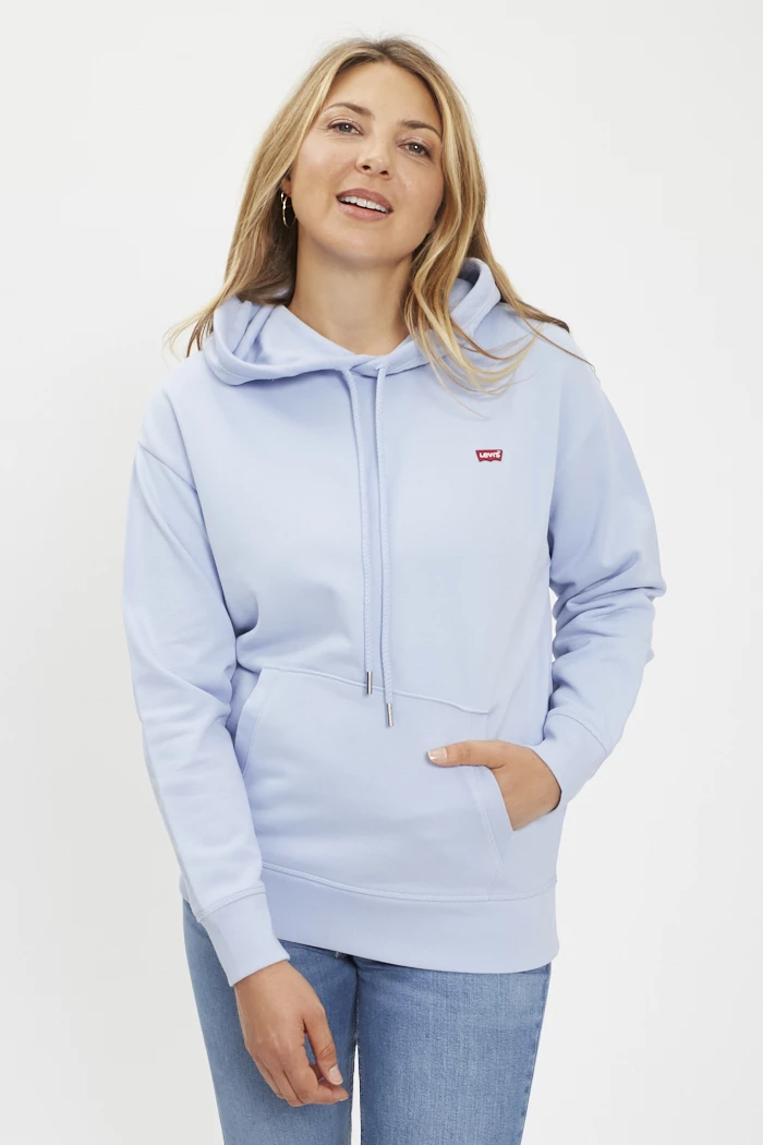 Sweat à capuche standard bleu ciel femme Levi's Destock Jeans
