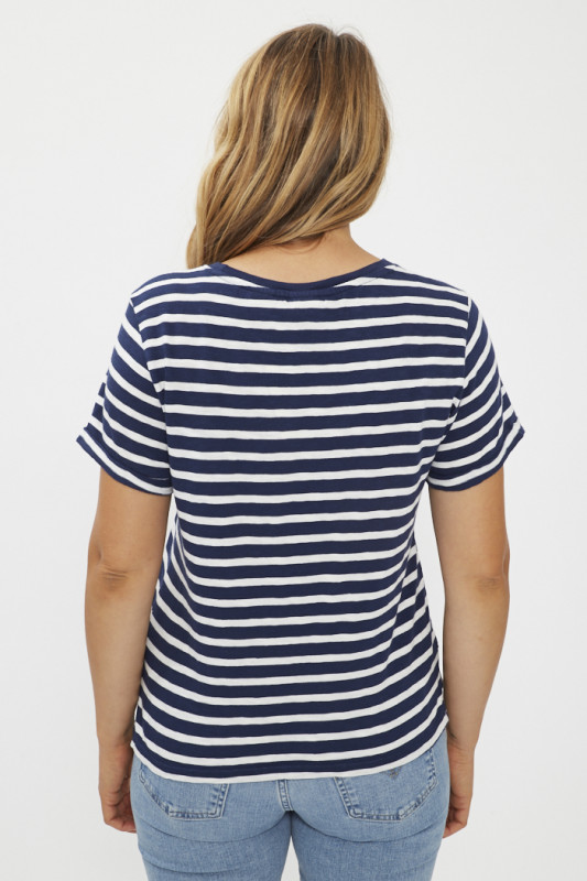 T-shirt Margot rayures bleu marine et blanche femme levi's