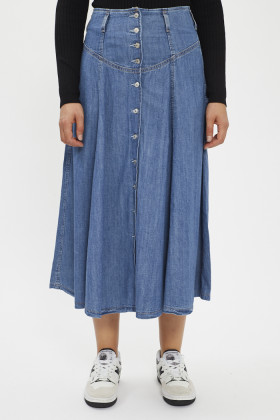 Jupe longue légère en jean  femme