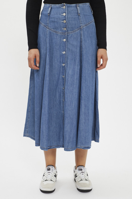 Jupe longue légère en jean  femme