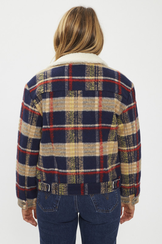 Blouson Wool Trucker sherpa à carreaux  femme levi's