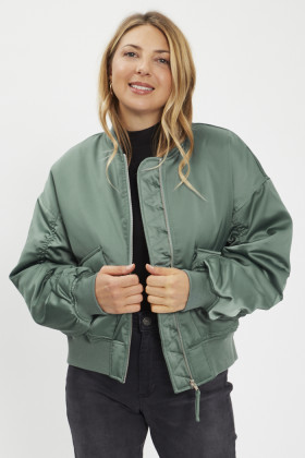 Blouson aviateur Andy vert femme