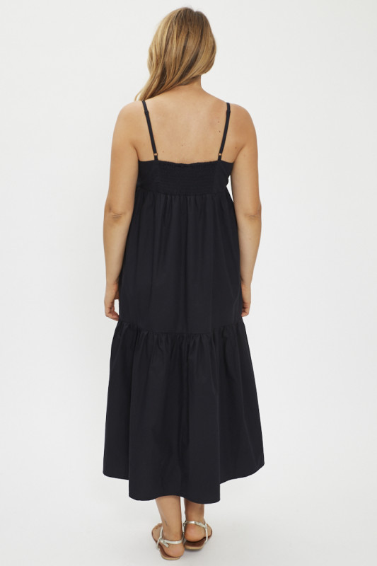 issa tiered dress caviar noir