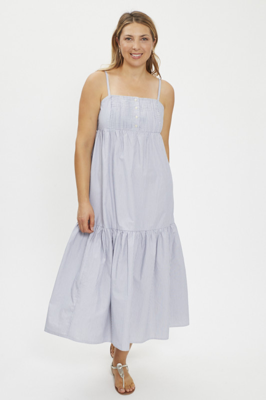 Robe Issa en coton bleu clair femme