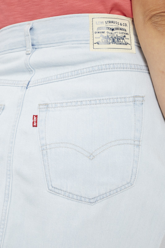 Short Mom bleu délavé Pool Party femme levi's en coton mélangé