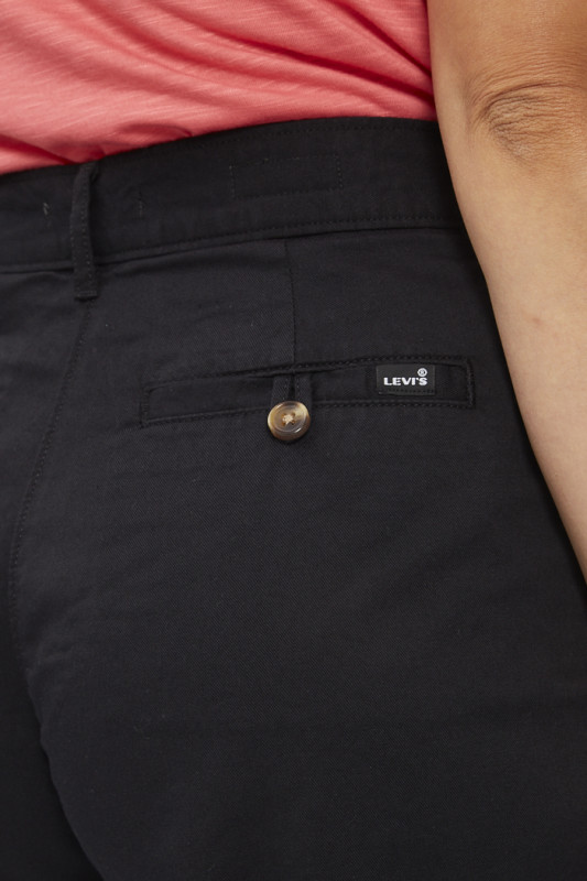 Short à plis taille haute noir levi's en coton méllangé
