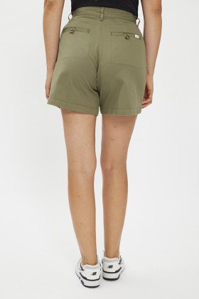 Short à plis vert kaki