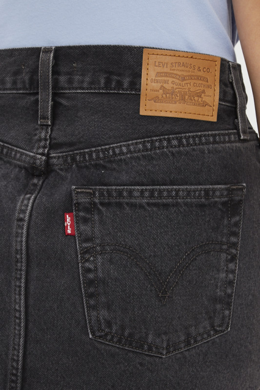 Jupe en jeans Icon coloris noir leivs en coton 