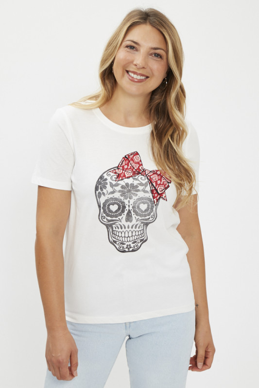 T-shirt imprimé fantaisie blanc Only