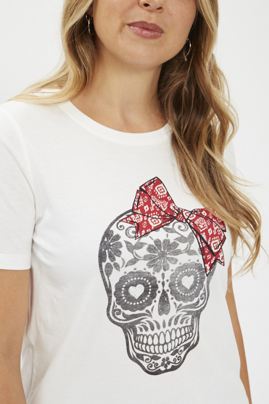 T-shirt blanc manches courtes femme