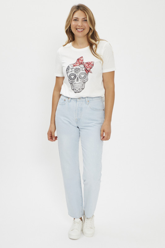 T-shirt imprimé fantaisie blanc