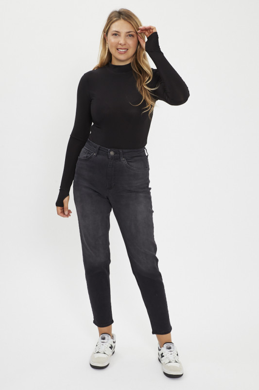 Jeans coupe Mom black Only