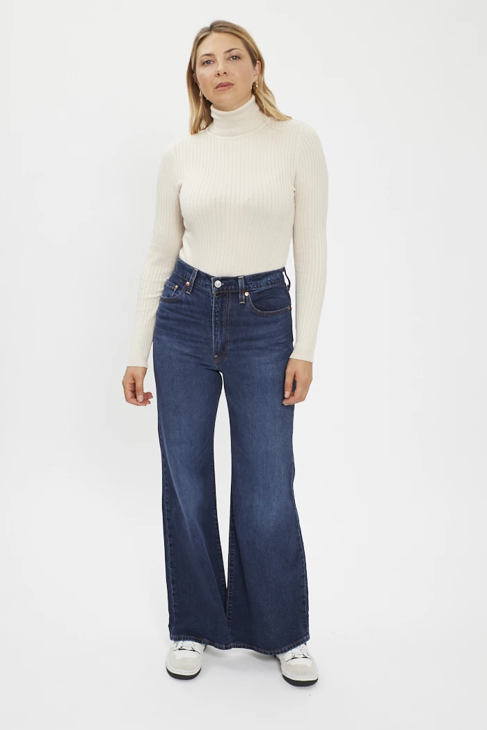 Pull sans manches GHOST, col roulé oversize – Fabriqué en Italie – THEN