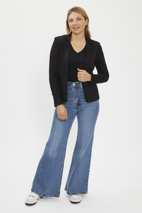Veste blazer courte noire femme