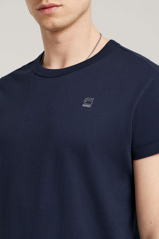 T-shirt Ductsoon relaxed bleu foncé manches courtes homme en coton G-Star