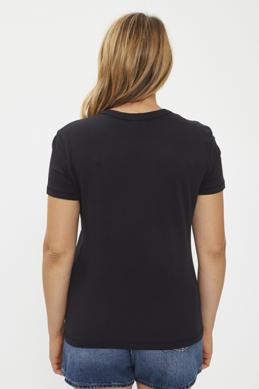 T-Shirt noir manches courtes tête de tigre femme JDY