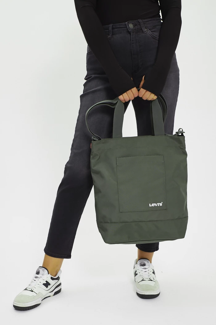 Old Jeans Bag Making Levi's Denim Tote Bag With Back Pocket Logo In Dark Blue ASOS main image 3