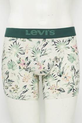 Pack de 2 boxers beige fleuri et vert chiné homme