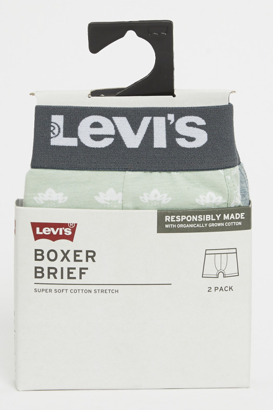 Pack de 2 boxers vert bandana et vert chiné homme