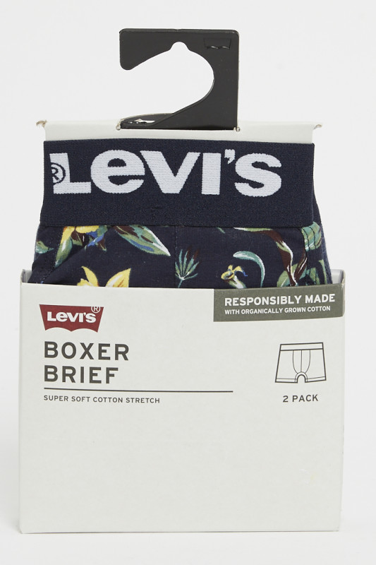 Pack de 2 boxers bleu marine uni et fleuri