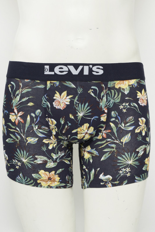 Pack de 2 boxers bleu marine uni et fleuri homme